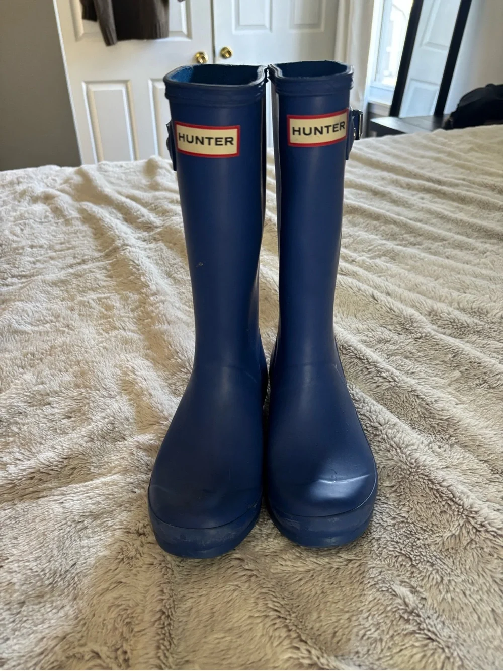 Hunter Royal Blue Rain Boots with Side Buckle
